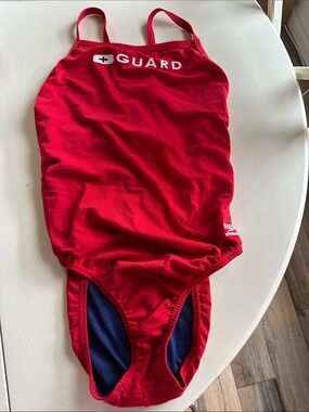 Speedo Red One-Piece Lifeguard Swimsuit